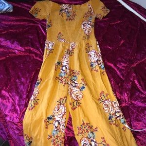 Jumper, mustard colored/floral